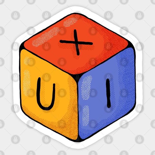 UX / UI Cube Sticker by Tania Tania